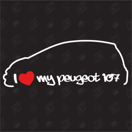 speedwerk-motorwear I Love My 107 - Sticker für Peugeot - Bj. 2005-2014
