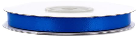 Doppelseitiges Satinband 6mm x 20m Rolle - FARBAUSWAHL in 6/10/25/38mm - farbecht & waschbar - Schleifenband für Hochzeit - Geschenkband zum Verpacken Dekorieren Basteln - Blau 352
