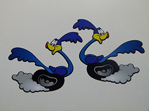 cut-it folientechnik & design MG332 / 2X Road Runnerl Aufkleber je 10x9cm Hot Rod Vintage Retro Sticker Racing Old School Bike V2 Chopper Bobber