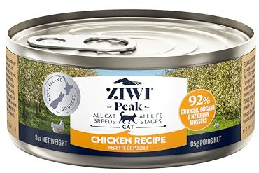 ZIWI Peak Grain Free Cat Food Tins - All Natural High Protein Pate - New Zealand Free Range Chicken Recipe - 24 x 85g Multipack