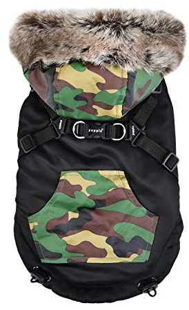 Puppia Orson Hundemantel, Schwarz, Größe M