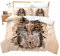 Loussiesd Ägypten Muster Bettwäsche Set für Jungen Mädchen Kinder Exotic Bettbezug Set mit Reißverschluss Mikrofaserbetten Set 1 Bettbezug 135x200 cm + Kissenbezüge 80x80 cm
