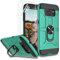 Jeylly Case for Galaxy S7 Edge with Soft Screen Protector, 360 Rotating Ring Kickstand Holder [Work with Magnetic Car Mount] Armor Defender Shockproof Case for Samsung Galaxy S7 Edge, Turquoise