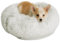 One PETS-TOP® Katzenbett [mit waschbarem Bezug] - Hundekissen kleine Hunde, Hundekorb, Hundebett Waschbar Hundekörbchen, Dog Bed 50 cm Durchmesser Perlgrau