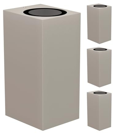 ledscom.de 4x Wandleuchte ALSE für außen, IP54, Up-/Downlight, grau matt, eckig, 2x GU10 max. 35W