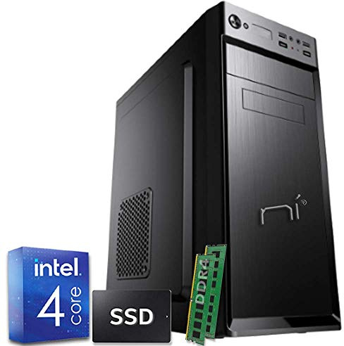 NONSOLOINFORMATICA Pc Fisso assemblato quad-core 16gb ram DDR4 480 gb ssd windows 10 pro preinstallato wifi incluso hdmi