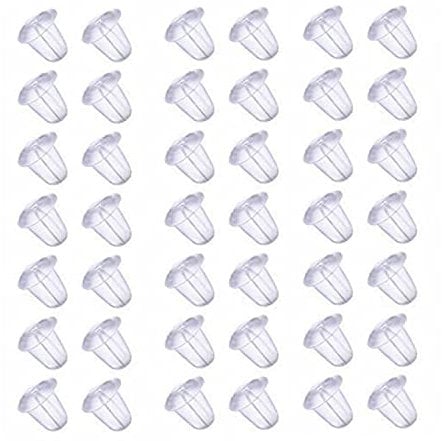 WEIKILLY Comfortable & Secure Clear Plastic Earring Backs,200pcs Premuim Earring Backs