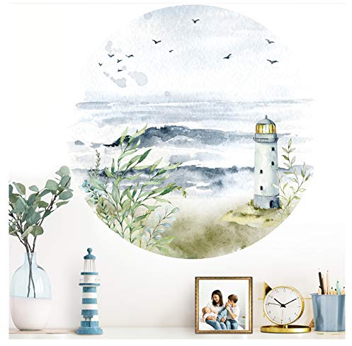 Grandora Wandtattoo Wandsticker Schlafzimmer Meer Strand Bild Wanddeko Wohnzimmer Wandaufkleber Essdiele Wandbild Tapete selbstklebend Flur Nordsee Ostsee DL581