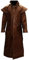 UbAli Cappotto lungo da uomo in vera pelle Steampunk Trench Matrix nero e marrone cappotto spolverino equitazione caccia, Marrone, XXL