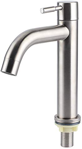 Küche Waschbecken Bad Wasserhahn, Edelstahl Küche Kalte Waschbecken Wasserhahn Einhand Bar Wasserhahn für Badezimmer Küche Kleiner Wohnmobil Camper Bauernhaus Eitelkeit Toilette