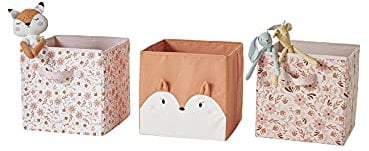 Vertbaudet VERTBAUDET3er-Set Aufbewahrungsboxen „Happy Vintage“rosaONE Size