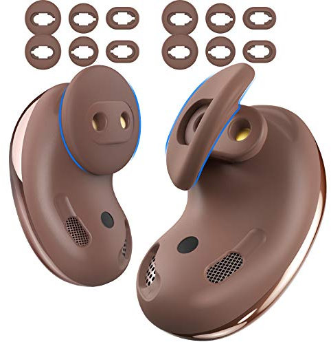 AHASTYLE Galaxy Buds Live Ohrpolster 6-Pair Silikon Ohrstöpsel Aufsätze Zubehör [Können in den Hülle] Kompatibel mit Samsung Galaxy Buds Live 2020 (Braun)