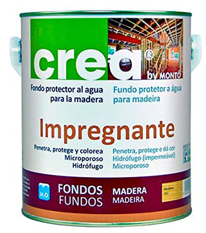 Fondo Protector al Agua para Maderas. Penetra, Protege y Colorea la Madera. Impregnante Gama Crea. (2,5L, Roble)