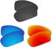 EZReplace Lentes de repuesto para gafas de sol Oakley Holbrook XL OO9417 (lentes polarizadas), Carbon Black + Ice Blue + Fire Red, Taille unique