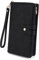 UTO Geldbörse Damen Gross Wristlet Abnehmbarer Scheckhefthalter Karte Bill Clutch Wallet Telefon Organizer Langes Portemonnaie Schwarz