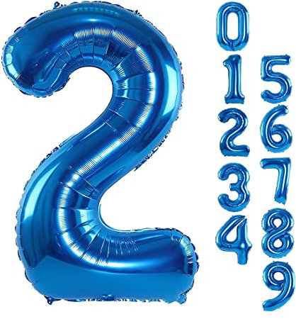 Blaue Ballons, XXL 40/102cm. Der blaue Folienballon ist aus Alufolie, geeignet für Jungen und Mädchen Geburtstag, Hochzeit, Jubiläumsparty Dekoration,Party Dekoration oder Überraschung (Nummer 2).
