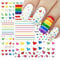 8 Sheets Rainbow Nail Art Stickers Decals Self Adhesive Pride Day Design Manicure Tips Nail Decoration for Women Girls