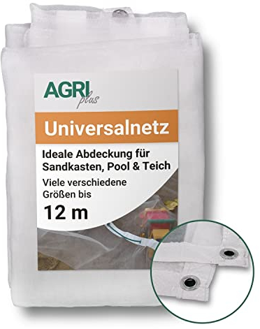AGRI plus Universalnetz für Sandkasten, Pool & Teich | 2 x 5 m | Verschiedene Maße | Netz engmaschig 0,8 x 0,8 mm I Abdecknetz mit Ösen I Schutznetz UV-beständig & wasserdurchlässig