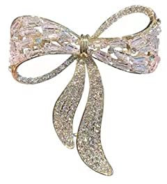 KhuWan Luxueux nœud Papillon Zircon Strass Broche pour Les Femmes Sexy Secret Pose fête Bureau décontracté Broche Broches Cadeaux