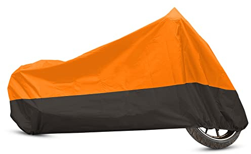 uxcell Motorcykelskydd motorcykel heltäckande utomhus vattentätt regndammskydd 190T XXXL orange svart för Harley Touring för Honda CB CBR för BMW R1200GS S1000RR