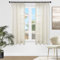 Topfinel Voile Vorhänge Leinenstruktur mit Kräuselband Lichtdurchlässig Einfarbig für Fenster Wohnzimmer Schlafzimmer Moderne und Elegante Gardine 2er Set je (BxH) 140x160 Beige