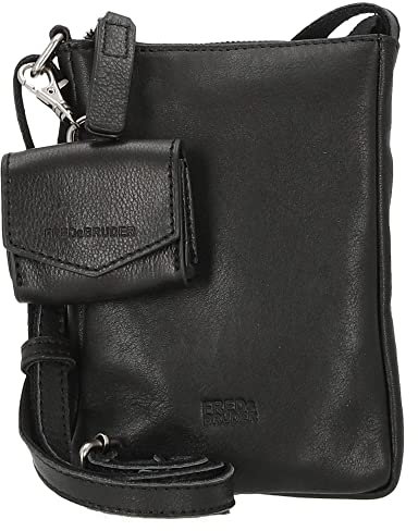 FREDsBRUDER Handtasche Leder 13 cm Damen Alltag Klassisch Einfarbig Schwarz Reißverschluss