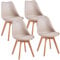 Brigros WeHome - Set 4 Sedie Candice, Sedie Sala Da Pranzo O Ufficio, Sedia Ergonomica, Seduta Imbottita Con Cuscino In Similpelle, Sedie Camera, Piedi In Legno Di Faggio, Arredamento Casa (Khaki)