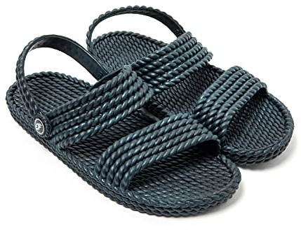 BRASILERAS Flache Sandalen Adana für Damen | Flache Sandale, leichtes Design, flexible Sohle, lässige Looks, Urlaub, Spaziergang, Strand und Alltag