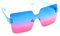 Brille randlos blau/rot