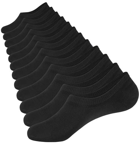 CLOSEMATE 6 Paia Calzini Fantasmini Invisibili Bassi in Cotone per Uomo e Donna 6Nero 39-42