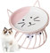 Raised Cat Bowl Elevated Cat Bowls with Stand Cat Food Bowl Ceramic Cat Bowl with Stand Cute Cat Raised Feeding Plate Elevated Pet Bowl for Cat Dog Feeder Bowl Pink
