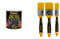 RUSTINS High Heat Black Paint 500ml & Coral 31416 Zero Paint Brushes with No Loss of Bristle Paintbrush Heads 3 Piece Pack Set, Yellow, Set of 3