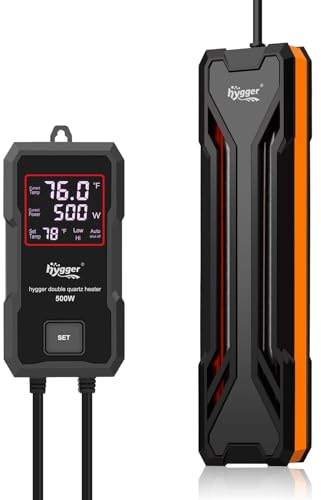 hygger Aquarium Heizung Tauchheizer Aquarienheizung mit LED Intelligentem Digitalanzeige Controller, Aquarium Heizstab Tauch Aquarium Heizer Stabheizung-500W