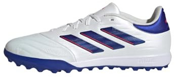 adidas COPA Pure II League Football Boots Turf, Cloud White/Lucid Blue/Solar Red, 9.5 UK