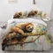 DILANI Faultier Bettwäsche-Set 135x200cm Süße Tiere 3D-Druck Weiche Mikrofaser 3 Teilig Bettbezüge mit Reißverschluss und 2 Kissenbezüge 80 x 80 cm für Erwachsene Kinder