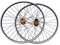 Mountainbike Laufradsatz 27.5 Zoll, Vorder und Hinterrad Set, Doppelte Sechs Loch Scheibe MTB-Laufradsatz Schnellspanner Aluminiumlegierung Felge 7-12s Kassetten für Mountainbike (Gold Nabe)