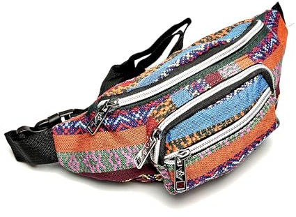 Hippie-Hüfttasche, Bauchtasche, Gürteltasche im Ethno-Stil für Männer, Frauen und Kinder, mehrfarbig, für Reisen, Festivals, Urlaub, Wandern, Laufen, Outdoor, Camping, Mehrfarbig 3, reisetaschen