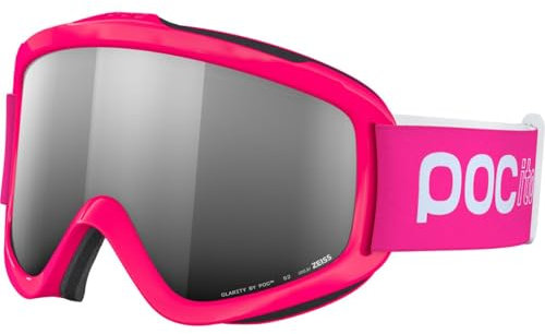 POCito Iris - Skibrille für Kinder für eine optimale Sicht, UV-Schutz, Fluorescent Pink/Partly Sunny Silver