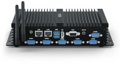 Mini Industriale Computer i7 WIN11, Mini-PC senza ventola Core i7 8550U, 6x RS232 COM, Dual Band Wi-fi, 2x 2.5Gbit Ethernet Industrial IPC 32GB RAM 512B SSD, HD/VGA, Industriale PC Fanless