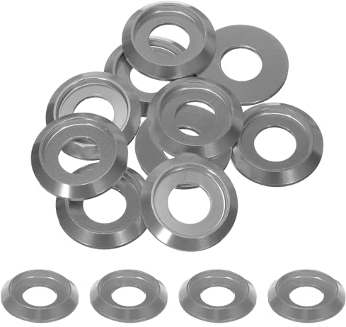 QUARKZMAN Rondelles Coniques M8, Diamètre du Trou 8mm/0,31, Rondelles en Aluminium pour Vis RC/FPV/PC/Drone/Accessoires Mécaniques, Lot de 10 (Gris)