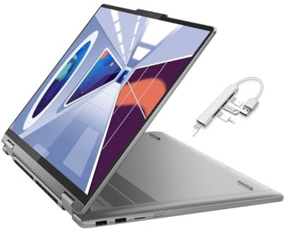 Lenovo Yoga 7 16 WUXGA 2 in 1 Touch Screen Laptop | AMD Ryzen 5 7535U | AMD Radeon 660M Graphics | 8GB RAM DDR5 | 512GB SSD | Backlit | Fingerprint | Windows 11 Home | Bundle with USB 3.0 Hub, Grey