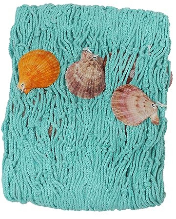 ULDIGI Fischnetz-Dekoration bürodeko büro Dekoration Wanddekoration Foto nautisches Fischernetz wandbehang Dekorationen Fischernetz aus Baumwollseil natürliche Schale Green