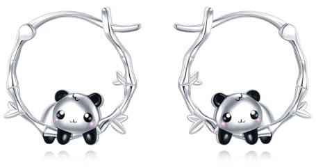 DAYLINLOVE Panda Ohrringe 925 Sterling Silber Panda Ohrringe Panda Schmuck Geschenk für Frauen Mädchen Panda Liebhaber