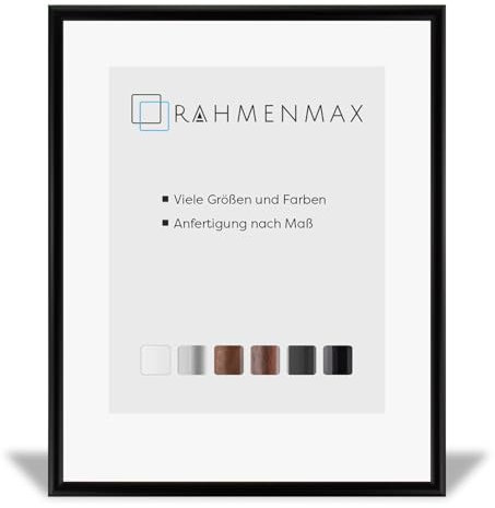 RahmenMax Kansas Kunststoff Bilderrahmen Posterrahmen 50x75 cm Schwarz matt 75x50 cm mit Antireflex Kunstglas Scheibe