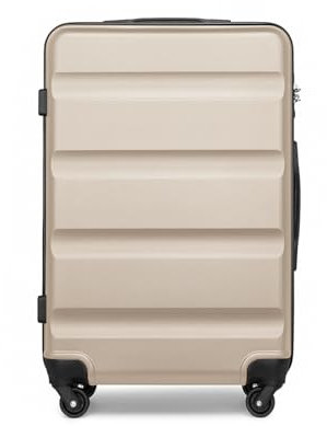 KONO Hartschalenkoffer Mittelgroß Trolley Koffer L Grösse Leichter Rollkoffer Reisekoffer mit Rollen und TSA Schloss, 66x45x26cm, 63Liter (Gold)
