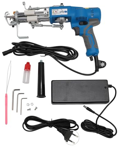 Teppich -Tufting -Waffe Teppich Trimmer, 2 in 1 Teppich Tufting Machine Starter Kit Geschnittene Schleife Pfahlpistole, Bürstenloser Motor, Geschwindigkeit Einstellbar,