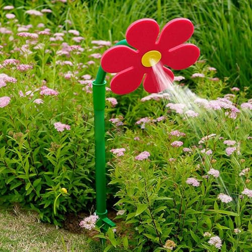 Crazy Daisy Water Sprinkler, 2025 Tanzende Gänseblümchen Sprinkler, Rasensprinkler Tanzende Blume, 360° drehbar Tanzender Blumen-Wassersprinkler mit Adapter, Lustige Wassersprinkler für Garten, Rasen