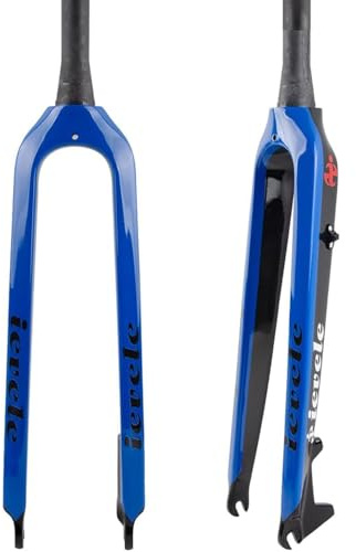 KUNYOS Carbon Fiber MTB Starrgabel 26/27.5/29 Scheibenbremse Mountain Bike Gabel 1-1/2 Tapered Bicycle Front Fork QR 9Mm,Blau,29inch