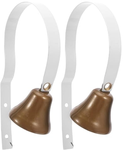 DECHOUS 2pcs Wall Mounted Metal Dog Doorbells for Potty Training Traditional Jingle Bells for Puppy Communication and Dog Toilet Training White