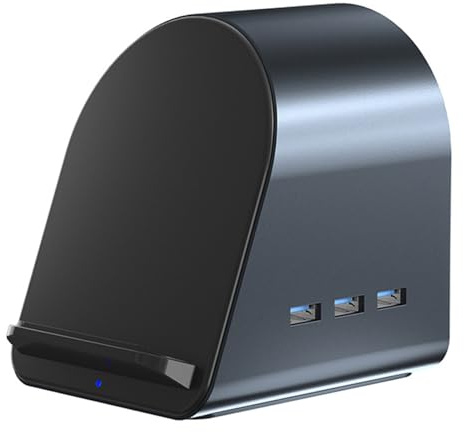 WKabnkn 11 in 1 USB C Docking Station PD100W Charging 15W Wireless 4K30hz Output Fast Speed Data Transfer Adapter Wireless Dock for Laptop and Smartphone